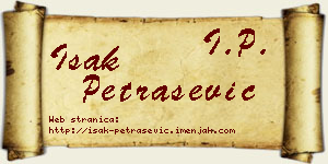 Isak Petrašević vizit kartica